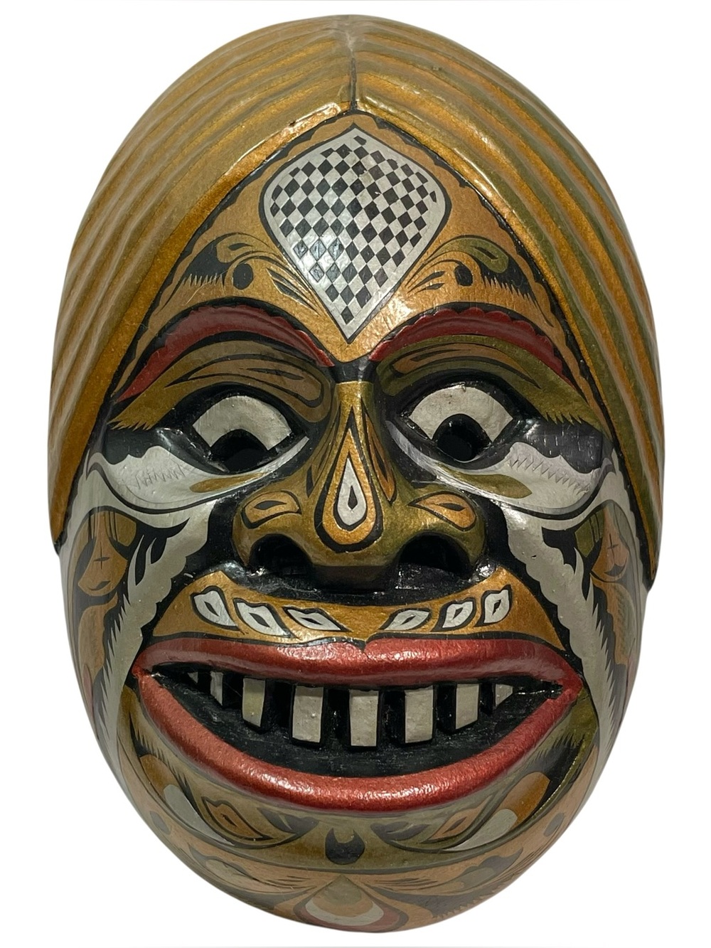 Vintage 1980s Balinese Mopa Mopa Hand Carved Wooden Tribal Mask Wall Art